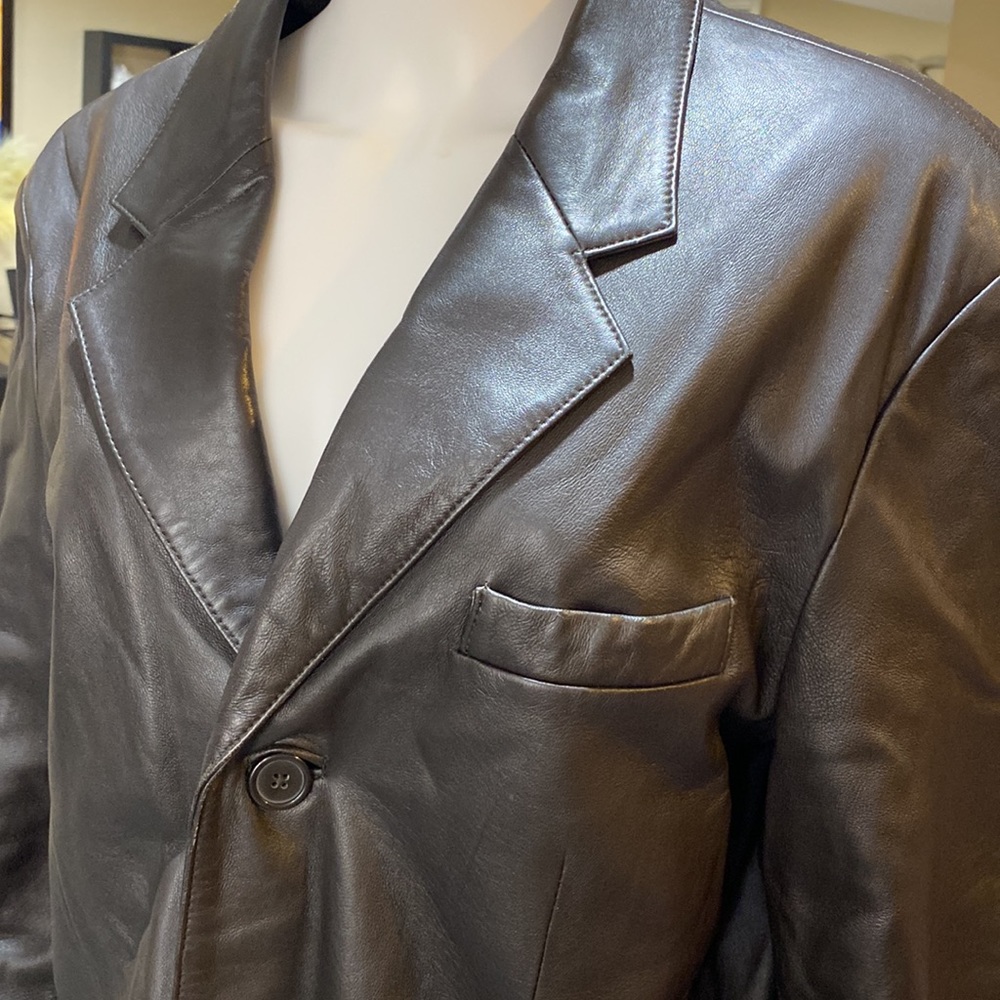 Vintage Mens Leather Blazer 40L